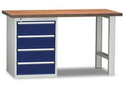 Werkbank 840x1500x700mm 4laden 175mm Frame Ral5010 Front Ral5010