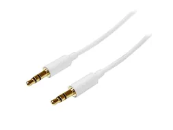 2m slim 3,5 mm stereo/audiokabel M/M wit