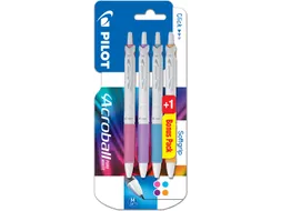 Balpen Pilot Acroball Pure White Medium punt 3+1 gratis fun kleuren