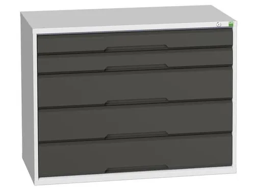 ladekast HxBxD 800x1050x550mm 5laden romp RAL7035 front RAL7016