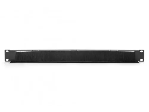 1U kabelborstelstrip open voor 483 mm (19 inch) kasten Zwart
