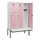 locker met bank,HxBxD 1950x1200x815mm,3vak,vak B 400mm,draaigrendel