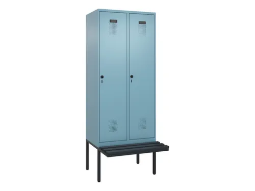 locker met bank,voor scheiding van kleding,HxBxD 2120x800x815mm,2vak
