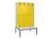 locker met bank,voor scheiding van kleding,HxBxD 2120x1200x815mm,4vak