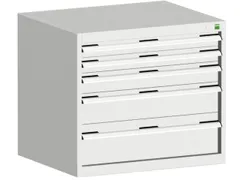 ladekast HxBxD 700x800x650mm 5laden romp RAL7035 front RAL7035