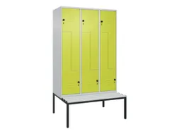 Z-garderobekast,HxBxD 2120x1200x815mm,6vak,vak B 400mm,draaigrendel