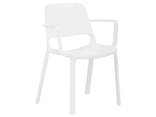 stapelstoel,4voeten,m. armleuningen,zitschaal PP wit