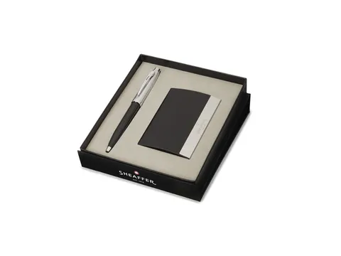 Balpen Giftset SHEAFFER 100 G9313 Glossy black barrel- brushed nickel