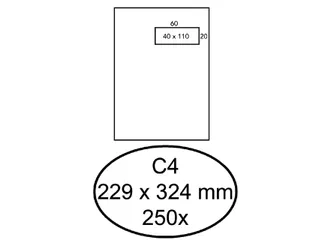 Envelop Hermes C4 229x324mm venster rechts 40x110mm zelfklevend - 1