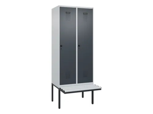 locker met bank,voor scheiding van kleding,HxBxD 2120x800x815mm,2vak