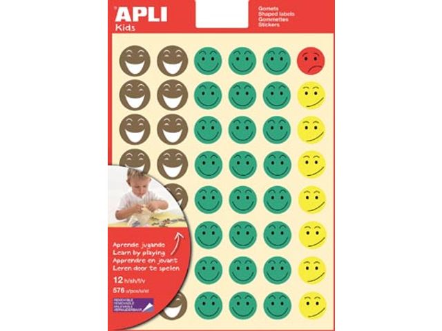 beloningsstickers Happy Smile, 576 stickers | ApliLabels.nl