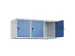 opzetkast,v. locker,3vak.,vak B 400mm,HxBxD 500x1200x500mm,vleugeldeur