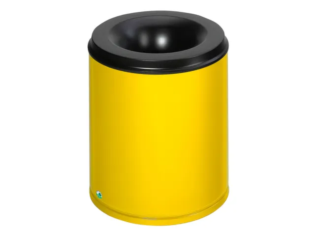 prullenmand zelfblussend 80 liter HxØ 560x465mm kop zwart geel