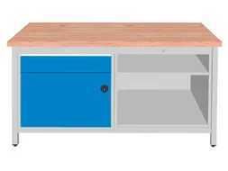 werkbank,HxBxD 860x1500x750mm,onderstel RAL5010,fronten RAL3020