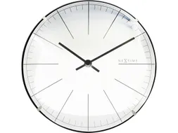 Wandklok NeXtime Big Stripe Ø20cm glas wit streepaanduiding