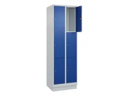 lockerkast,HxBxD 1950x600x500mm,2x3vakken,vak B 300mm,cil.-slot,sokkel
