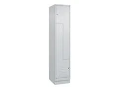 Z-garderobekast,HxBxD 1950x400x500mm,vak B 200/400mm,cil.-slot,sokkel
