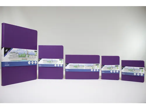 Schetsboek Kangaro A5 purple heart PU HC 80 vel 140gr roomwit met elas