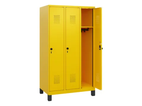 schoollocker,HxBxD 1630x900x500mm,3vak,vak B 300mm,draaigrendel,voeten