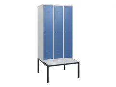 locker met bank,HxBxD 1950x900x815mm,3vak,vak B 300mm,cil.-slot