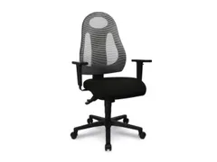 Bureaustoel Lichtgrijs Synchroonmechaniek Armleuningen Zitting Zwart