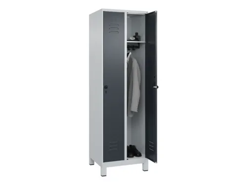 locker,HxBxD 1950x600x500mm,2vak,vak B 300mm,draaigrendel,voeten