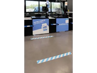 Vloersticker Zonder Tekst 90X1000Mm Wit/Blauw - 3