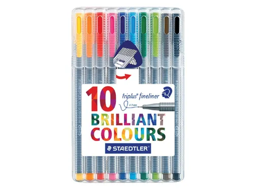 Fineliner Staedtler Triplus 334 assorti 0.3mm 10 stuks