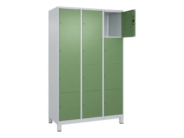 lockerkast,HxBxD 1950x1200x500mm,3x4vakken,vak B 400mm,cil.-slot