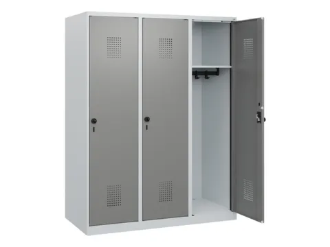 schoollocker,HxBxD 1530x1200x500mm,3vak,vak B 400mm,draaigrendel