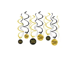 Classy party swirls Happy birthday