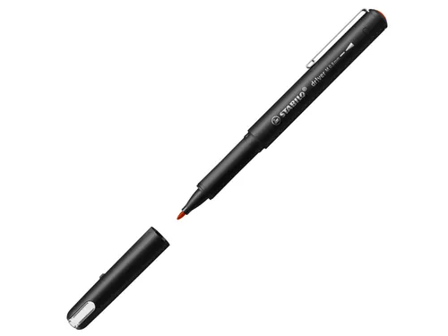 Fineliner STABILO dr!ver medium punt 0.8 mm Rood