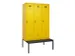 locker met bank,voor scheiding van kleding,HxBxD 2120x1200x815mm,3vak