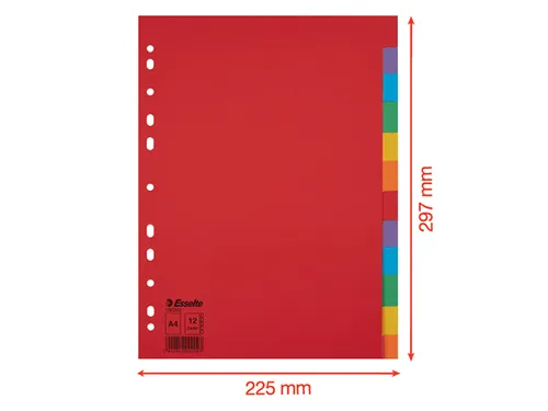 Tabblad Esselte A4 11-Gaats Karton 12-Delig Zonder Voorblad