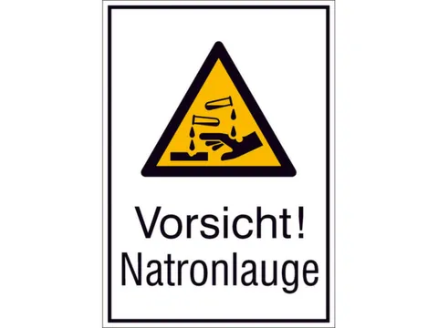 waarschuwings-combibord,v. binnen/buiten,Pas op! Natronloog,PVC