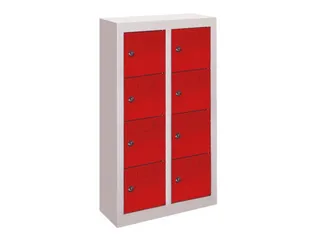 lockerkast,HxBxD 815x460x200mm,2x4vakken,RAL7035,front RAL7016 - 1