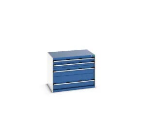 ladekast HxBxD 800x1050x750mm 4 laden romp Ral7035 front Ral5010 staal - 8