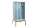 locker met bank,voor scheiding van kleding,HxBxD 2120x900x815mm,3vak