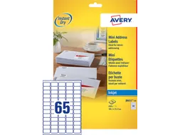 Etiket Avery J8651-10 38.1x21.2mm Inkjet Wit 650 Stuks
