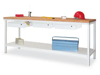 Werkbank Hxlxd 900X2000X700Mm 3Laden 1Legbord Lichtgrijs - 1