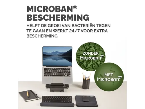 Muismat met polssteun Fellowes Breyta zwart 20x24cm