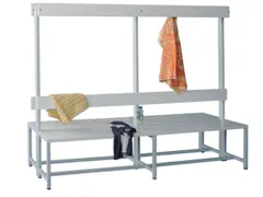 dubbele zitbank,HxLxD 1600x2000x770mm,onderstel RAL7035