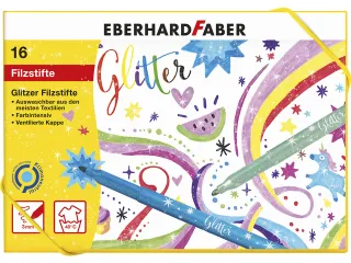 Viltstiften Eberhard Faber glitter assorti doos á 16 kleuren - 3