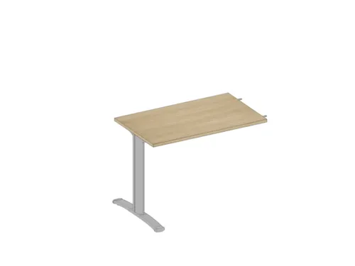 aanbouwtafel,i.h.v.,v. C-voet,HxBxD 620-820x1000x600mm,blad eiken