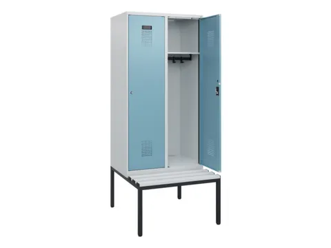 locker met bank,HxBxD 1950x800x815mm,2vak,vak B 400mm,cilinderslot