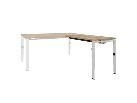 Bureau Linesto N4 aanbouwtafel 120x60cm honey castello 25mm wit