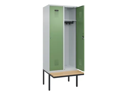 locker met bank,HxBxD 2120x800x815mm,2vak,vak B 400mm,cilinderslot