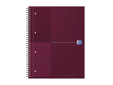 Spiraalblok Oxford International Notebook A4+ lijn Rood