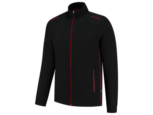 OUTLET Tricorp 302702 Sweatvest Accent Zwart/rood maat XXL