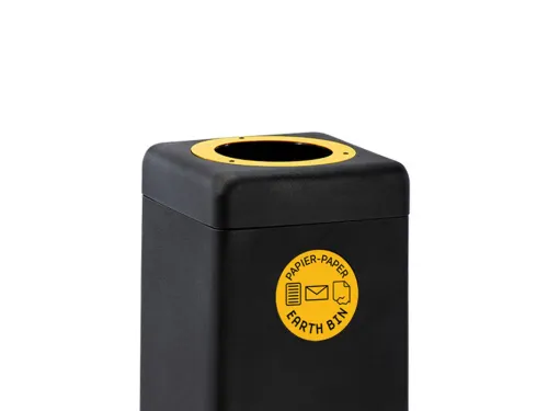 Afvalbak 60 liter EarthBin Geel zwart